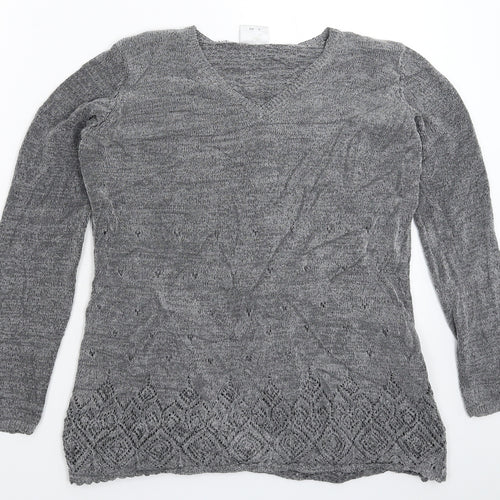NEXT Womens Grey  Knit Pullover Jumper Size S