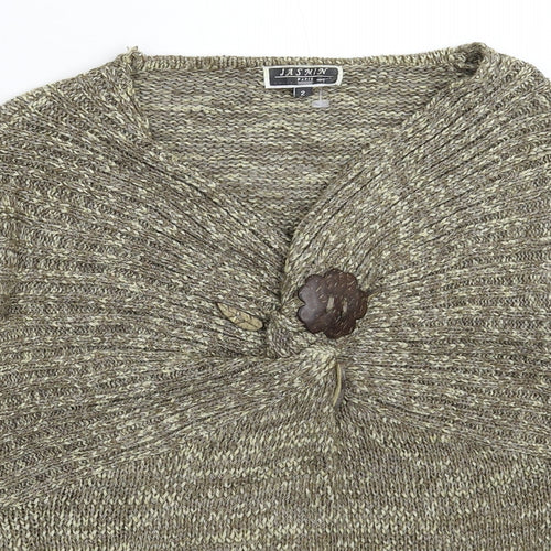 Jasmin Womens Grey  Knit Pullover Jumper Size S