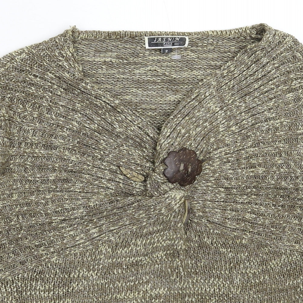 Jasmin Womens Grey  Knit Pullover Jumper Size S