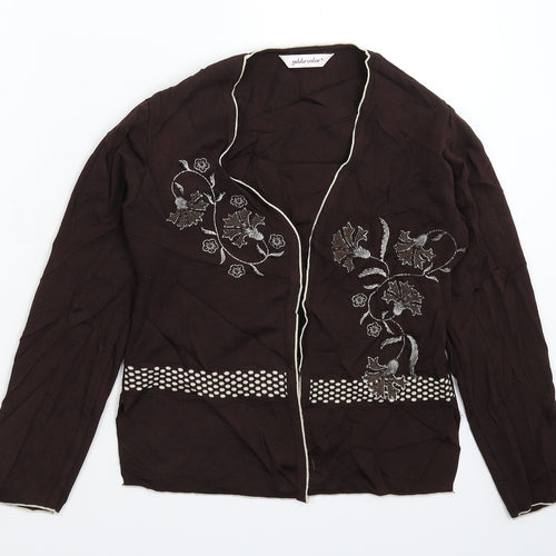 Yildirimlar Womens Grey Floral Knit Cardigan Jumper Size S