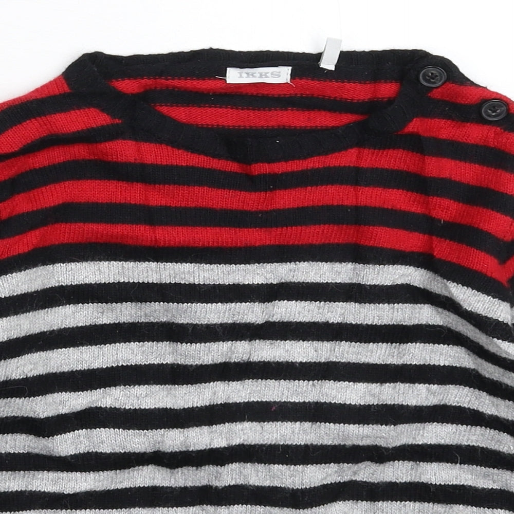 IKKS Boys Multicoloured Striped Knit Pullover Jumper Size 6 Years