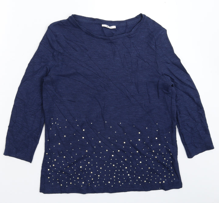 TU Womens Blue  Knit Pullover Jumper Size 10
