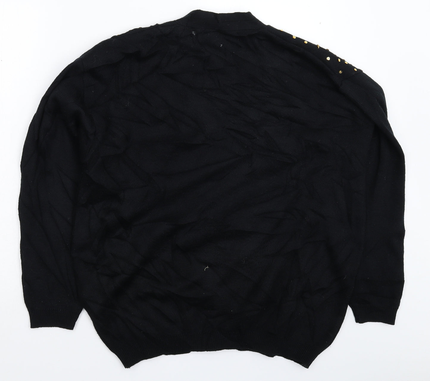 Benson Womens Black  Knit Cardigan Jumper One Size