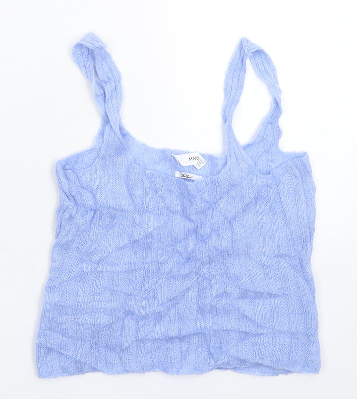 Mango Womens Blue Knit Basic Tank Size XS