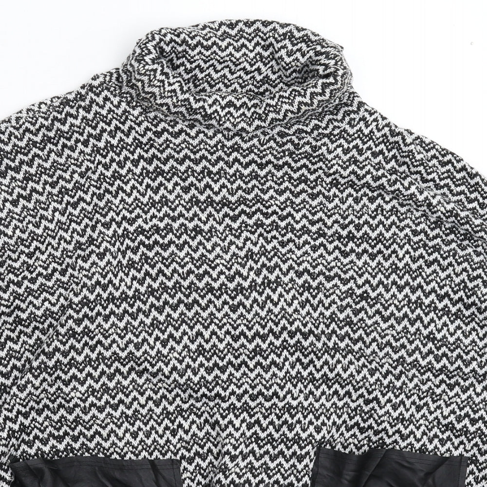 River Island Womens Multicoloured Geometric Knit Pullover Jumper Size 14  - Oversized