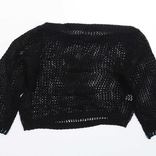 Chulin Womens Black  Knit Pullover Jumper Size S