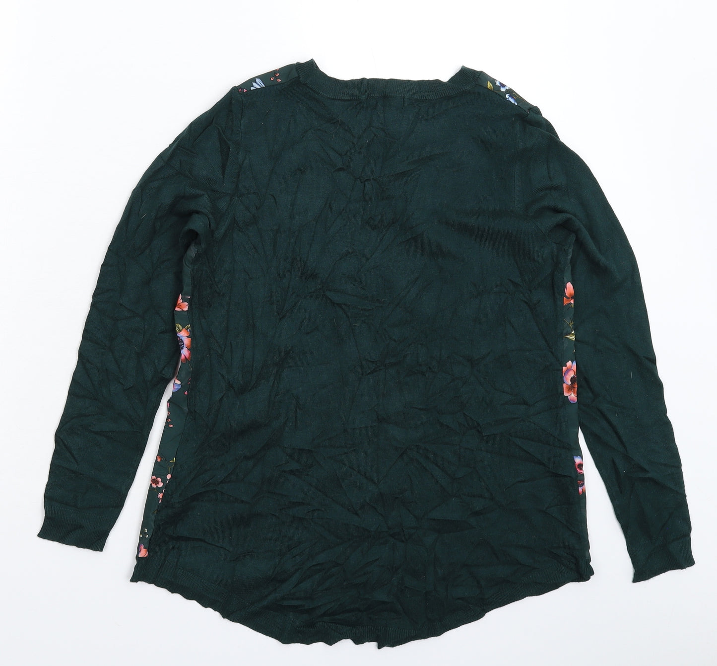 F&F Womens Green Floral Knit Pullover Jumper Size 6