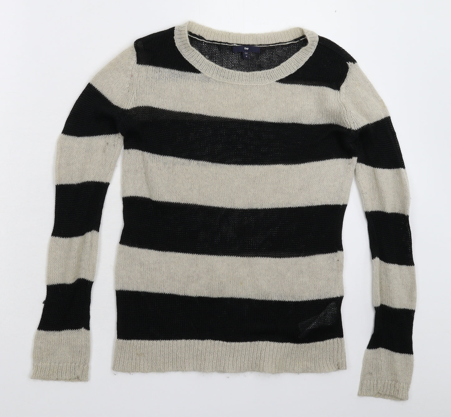Gap Womens Grey Striped Knit Pullover Jumper Size M