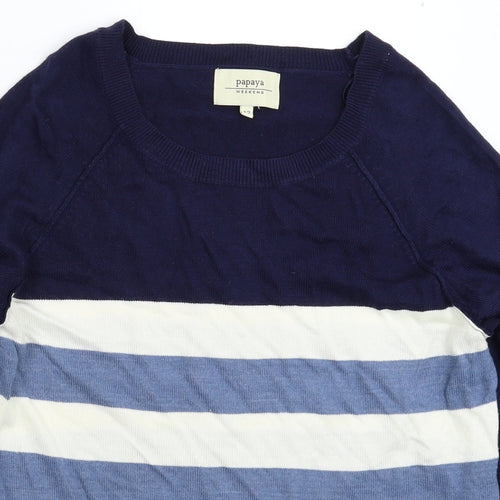 Papaya Womens Multicoloured Striped Knit Pullover Jumper Size 12