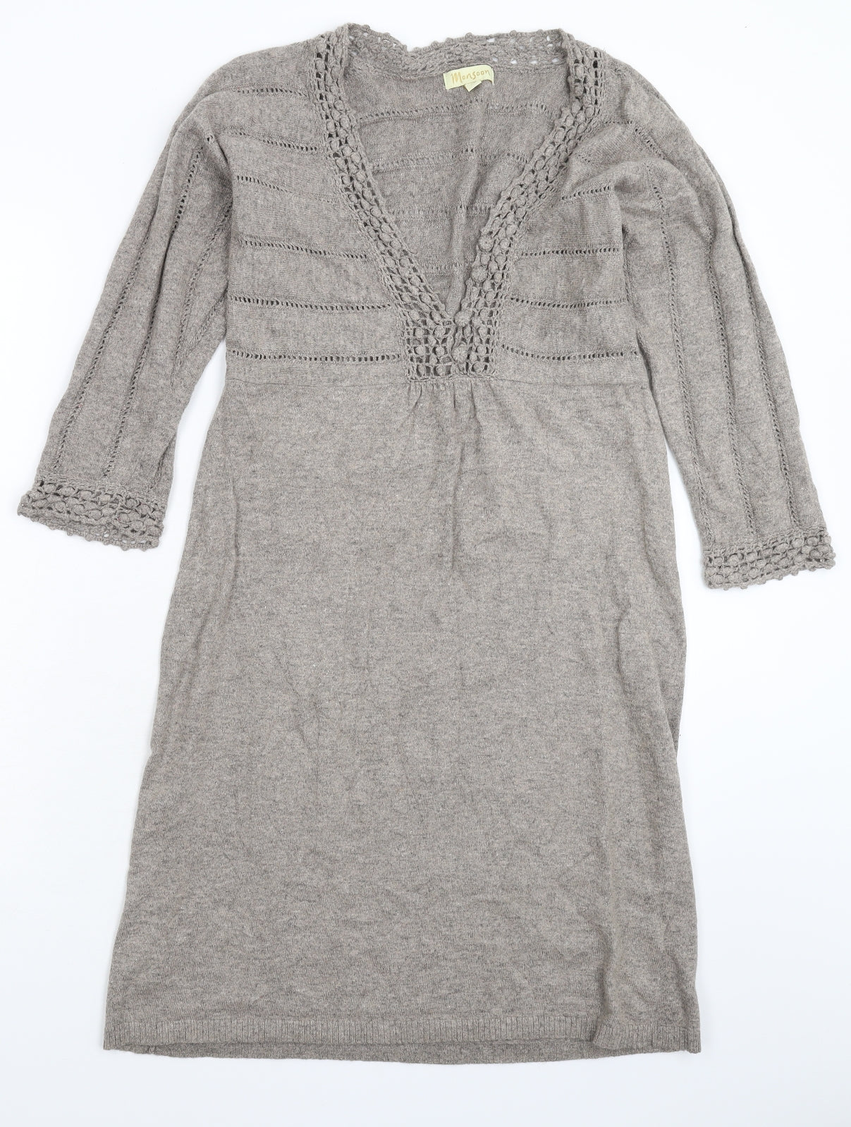 Monsoon Womens Grey  Knit Jumper Dress  Size M