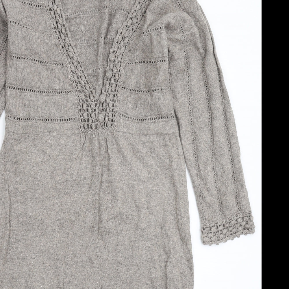 Monsoon Womens Grey  Knit Jumper Dress  Size M