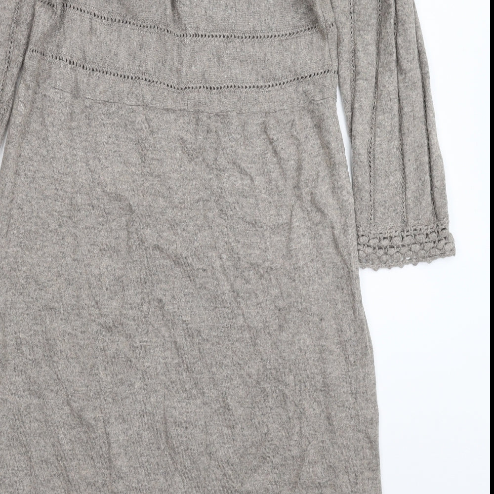 Monsoon Womens Grey  Knit Jumper Dress  Size M
