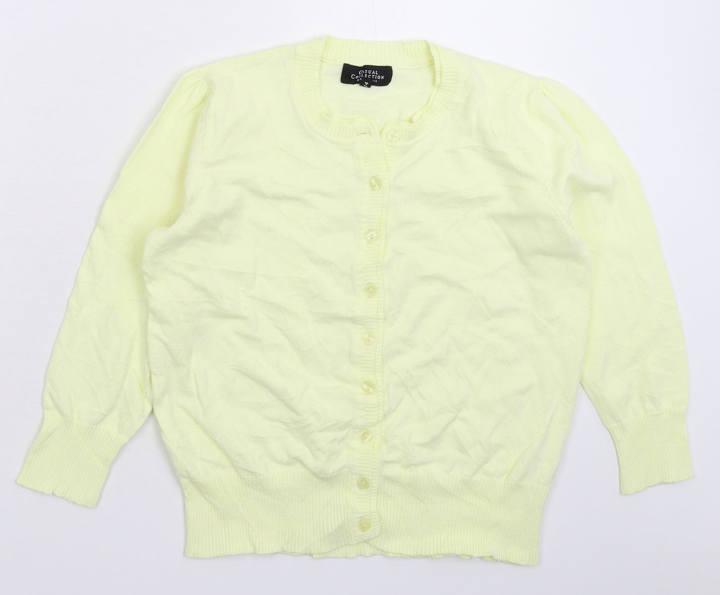 Debenhams Womens Yellow  Knit Cardigan Jumper Size 14