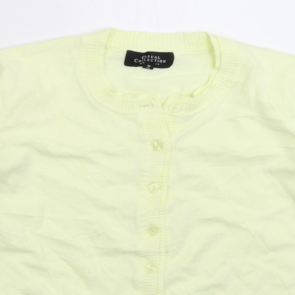 Debenhams Womens Yellow  Knit Cardigan Jumper Size 14