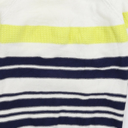 Lakeland Womens White Striped Knit Pullover Jumper Size 14