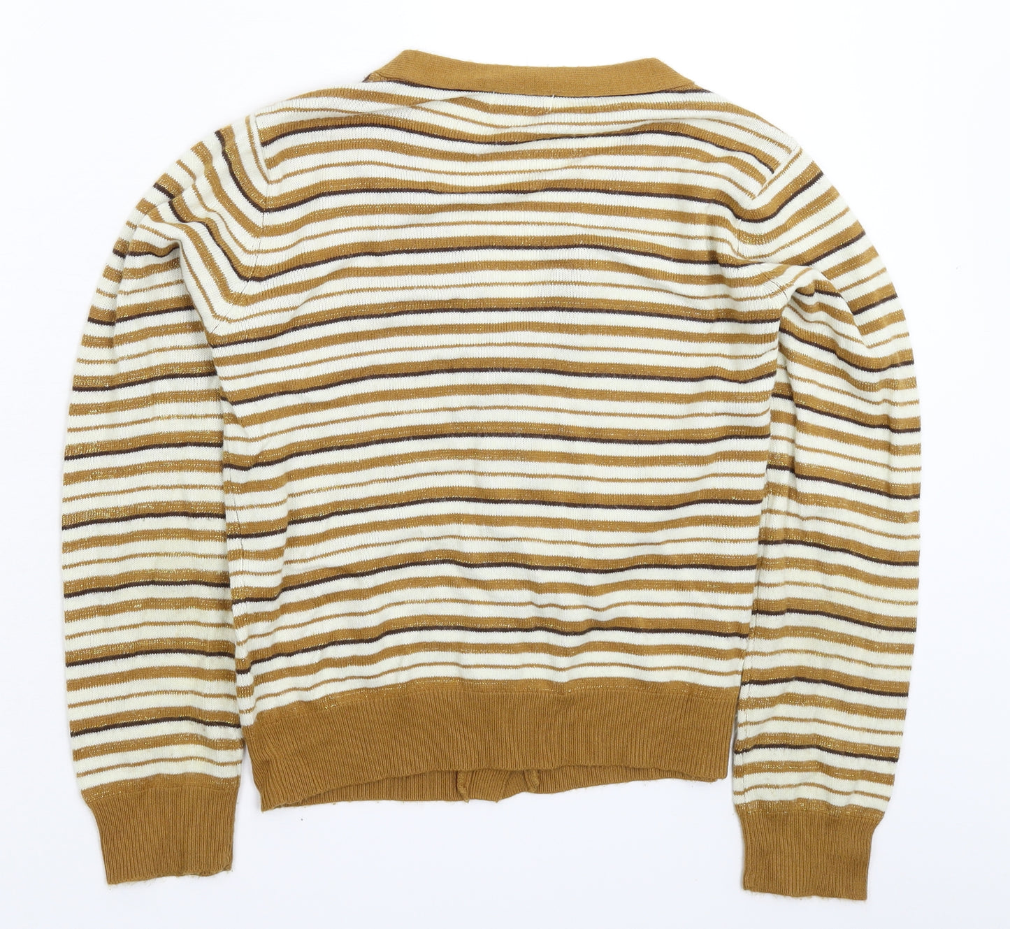 Maille Womens Multicoloured Striped Knit Cardigan Jumper Size M