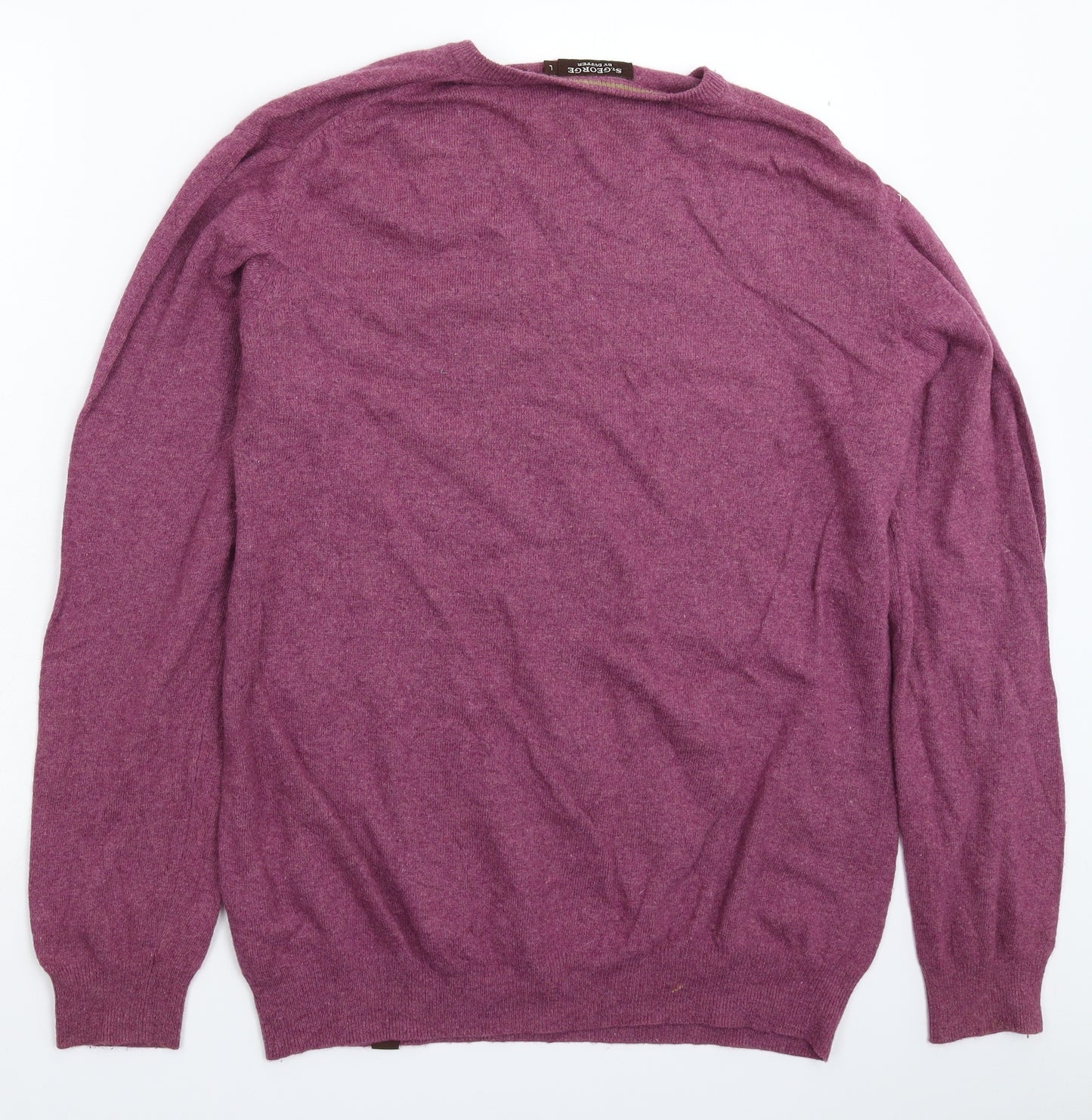 Duffer of St. George Mens Purple  Knit Pullover Jumper Size L