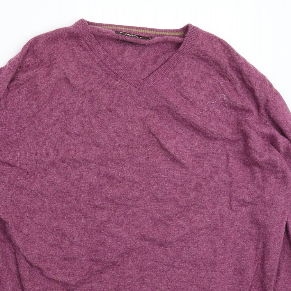Duffer of St. George Mens Purple  Knit Pullover Jumper Size L