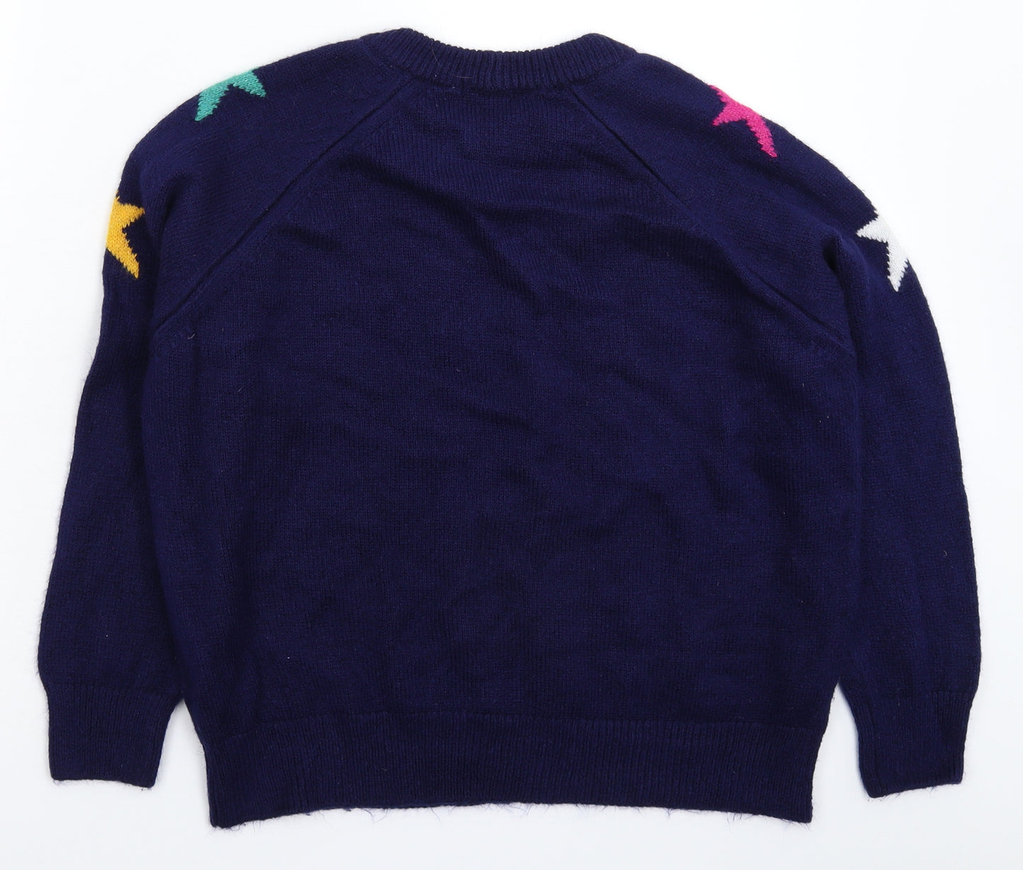 NEXT Womens Blue Geometric Knit Pullover Jumper Size M