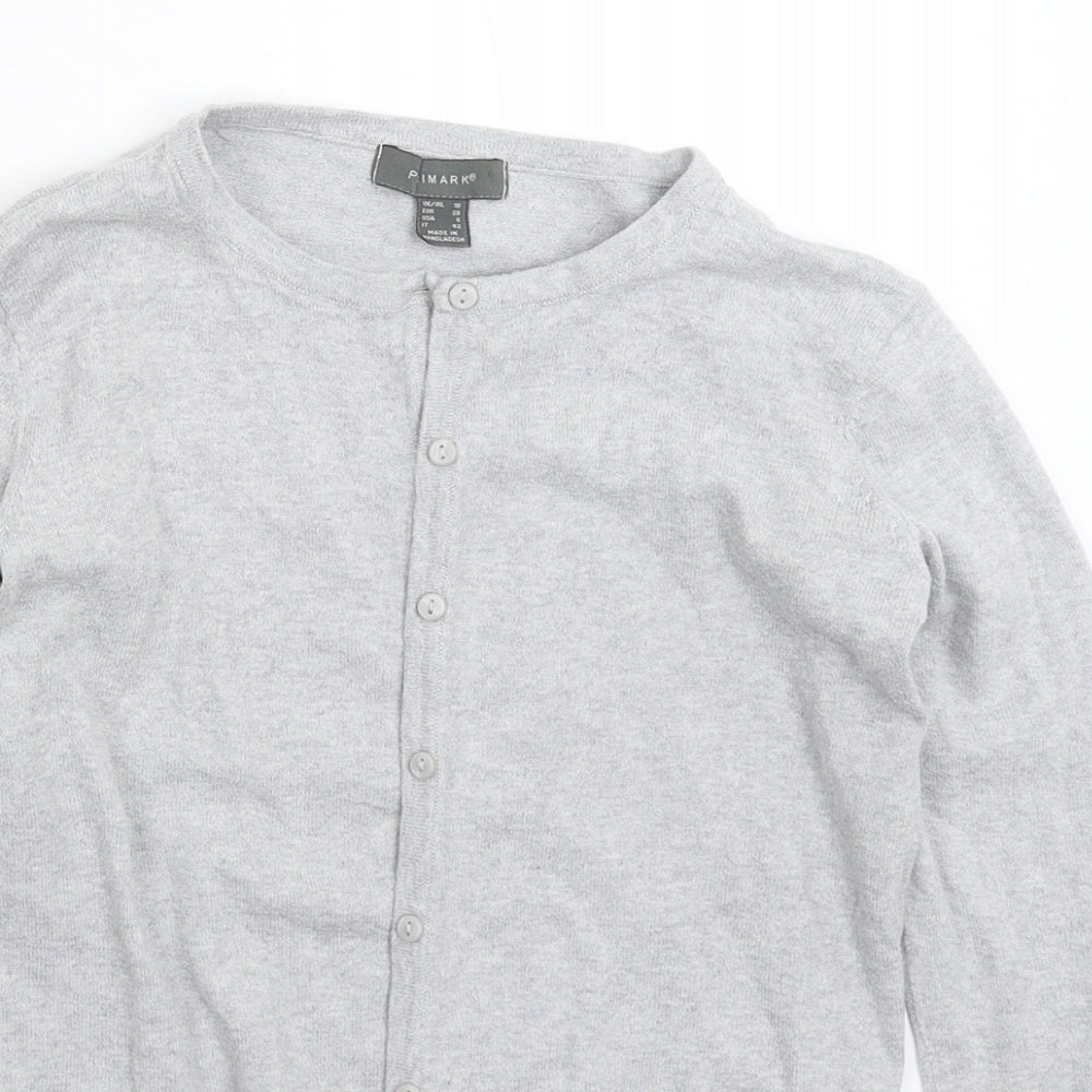 Primark Womens Grey  Knit Cardigan Jumper Size 10