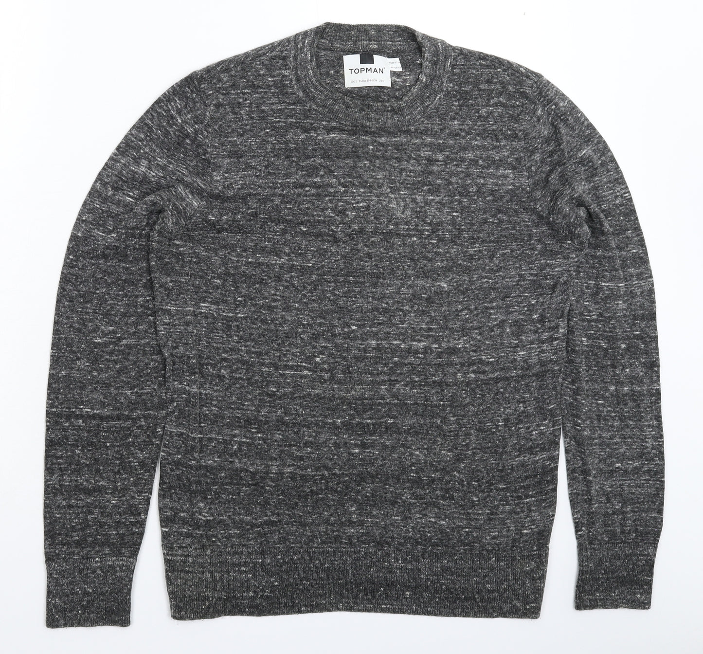 Topman Mens Grey  Knit Pullover Jumper Size S