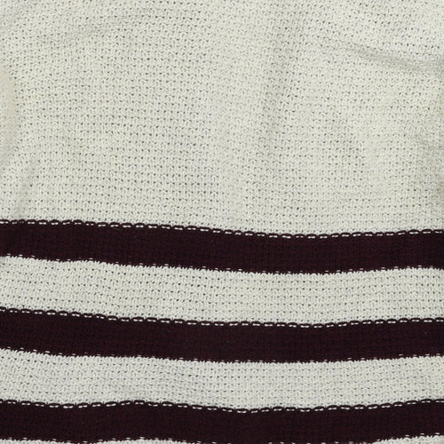 FOREVER 21 Womens Grey Striped Knit Cardigan Jumper Size S