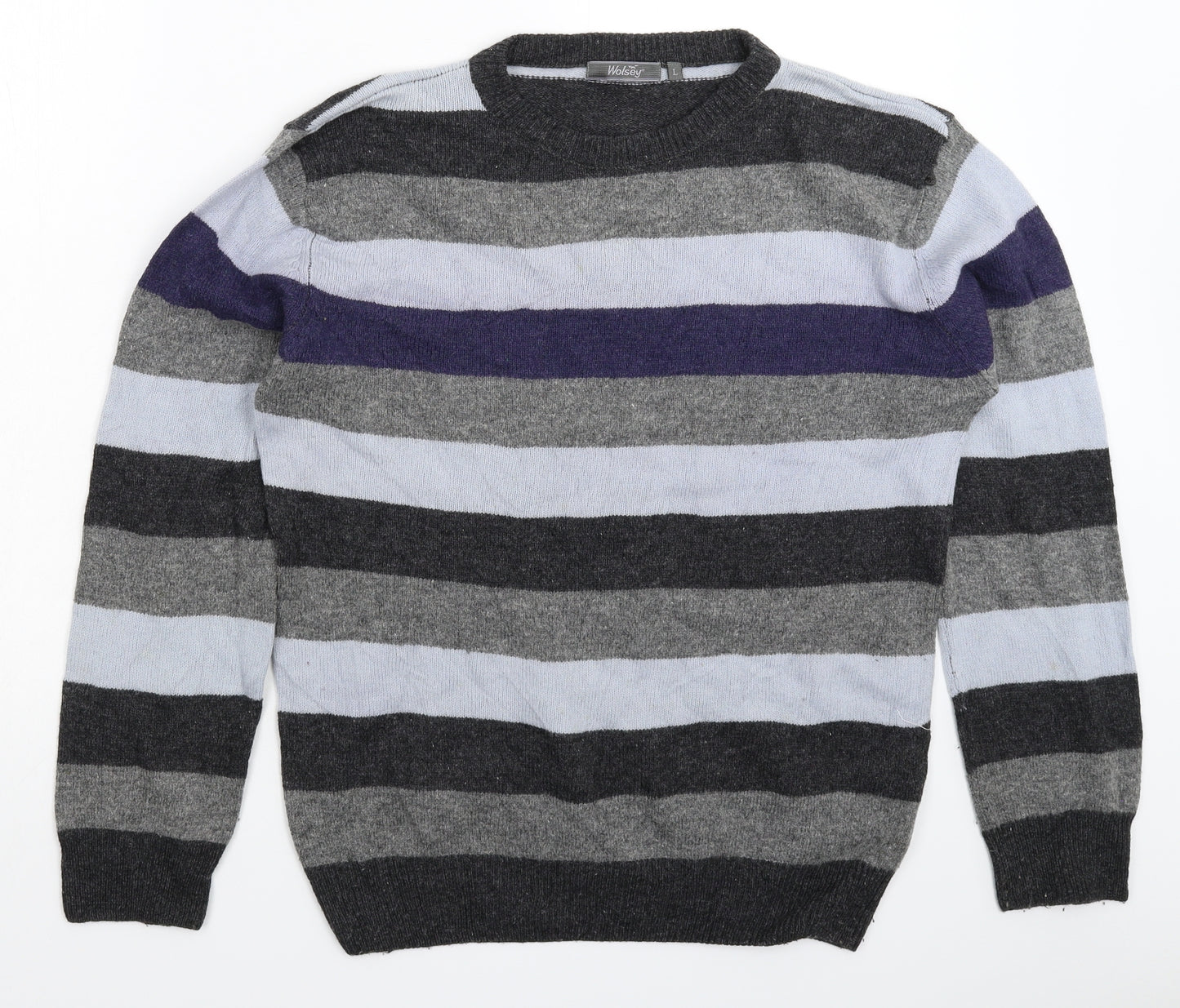 Wolsey Mens Multicoloured Striped Knit Pullover Jumper Size L