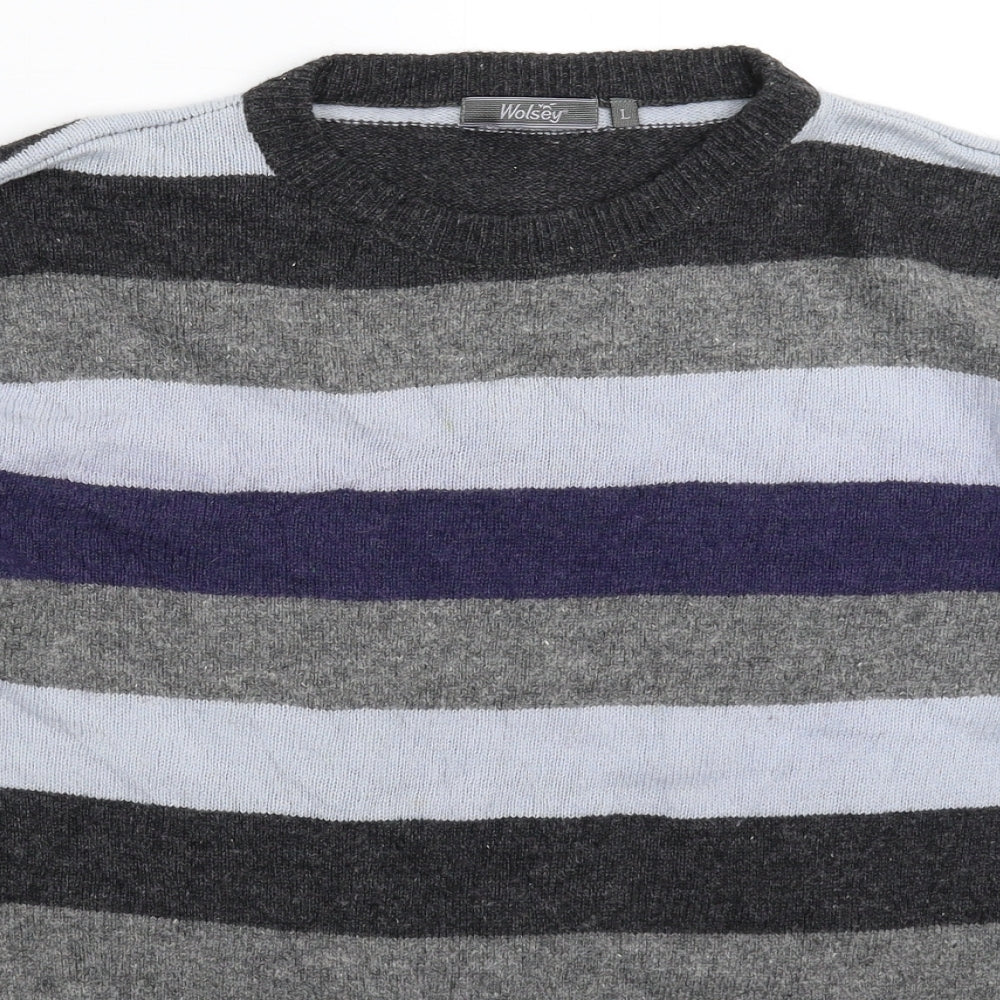 Wolsey Mens Multicoloured Striped Knit Pullover Jumper Size L