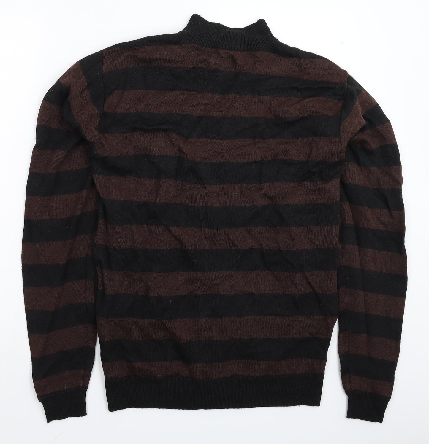 Noiz Mens Multicoloured Striped Knit Cardigan Jumper Size L