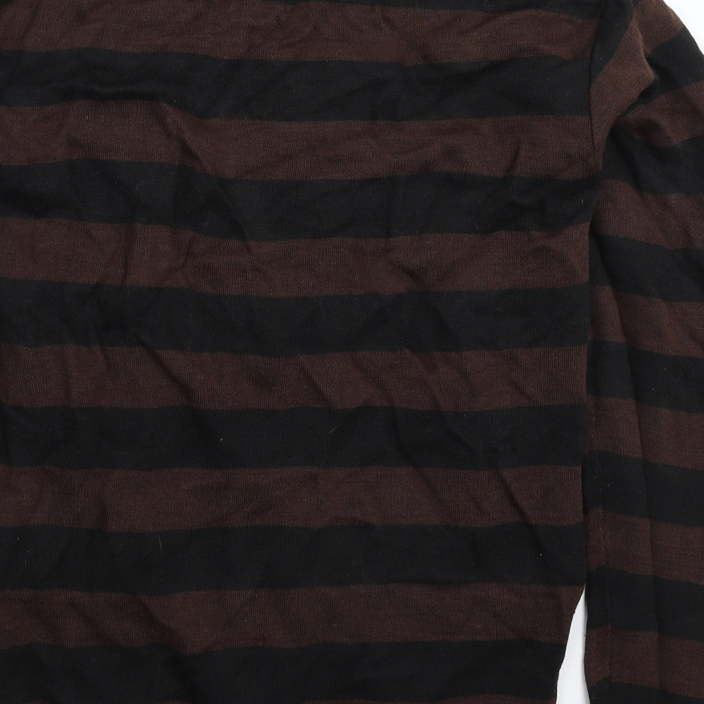 Noiz Mens Multicoloured Striped Knit Cardigan Jumper Size L