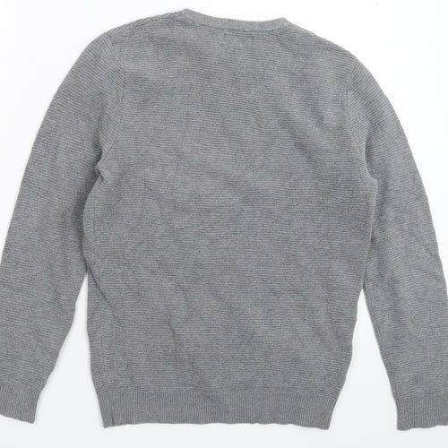 Zara Mens Grey  Knit Pullover Jumper Size S
