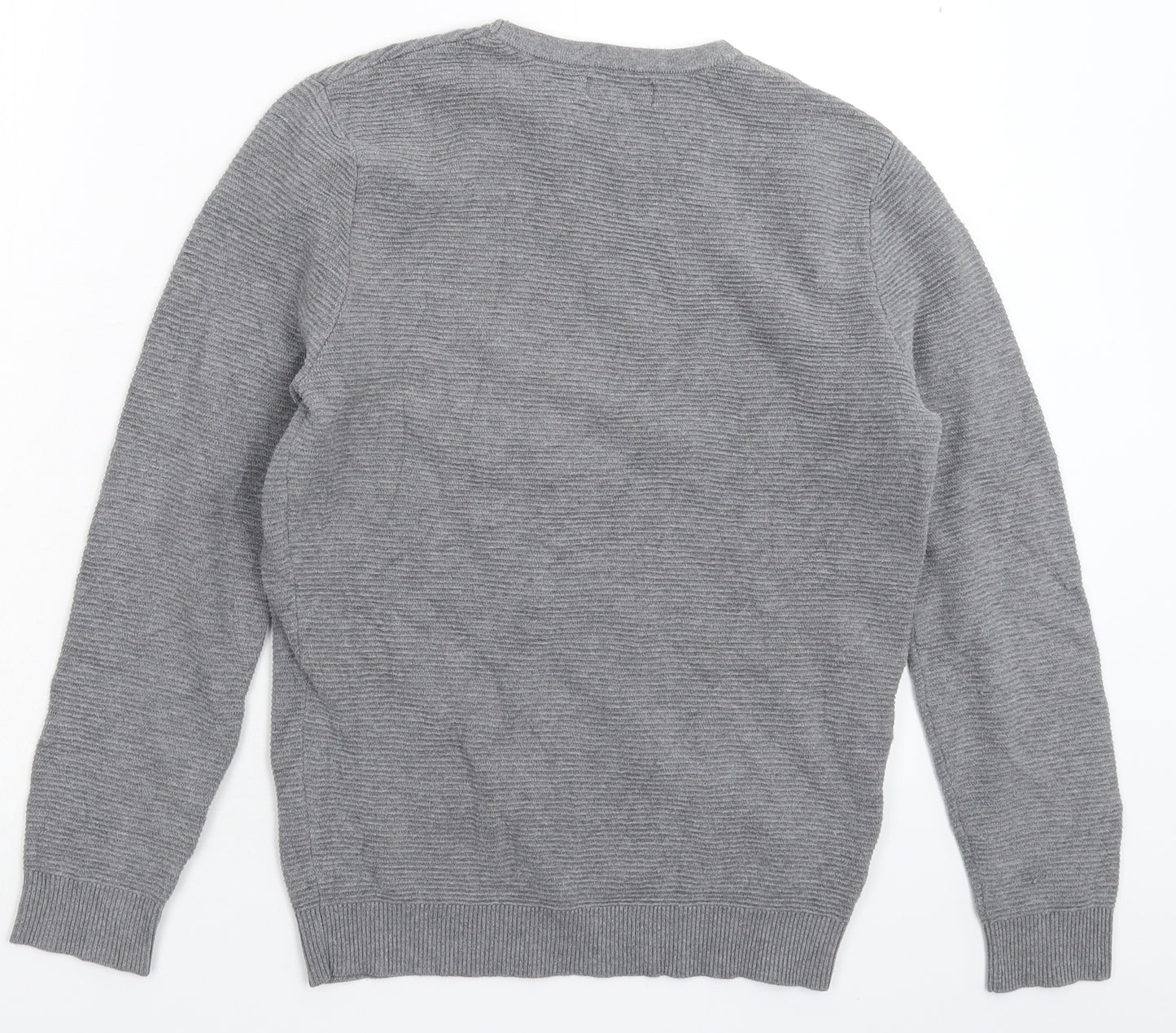 Zara Mens Grey  Knit Pullover Jumper Size S