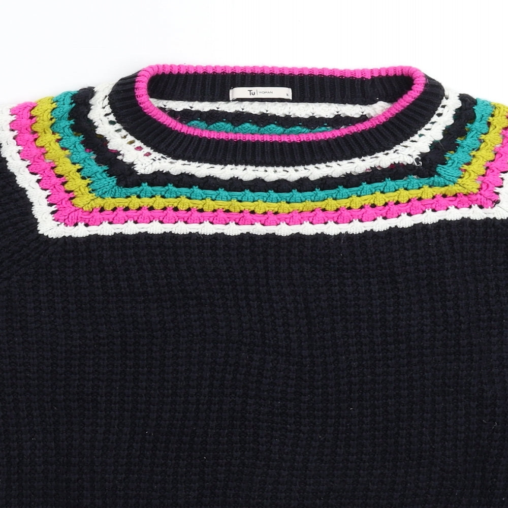 TU Womens Blue  Knit Pullover Jumper Size 16  - Oversized