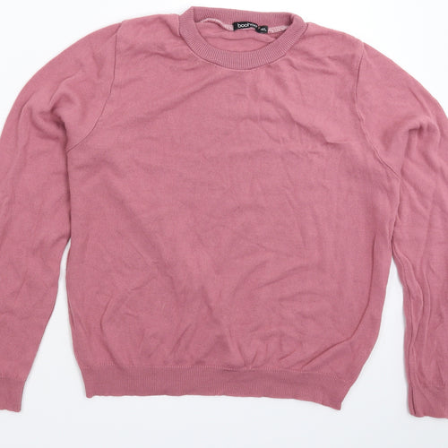 Boohoo Womens Pink  Knit Pullover Jumper Size L