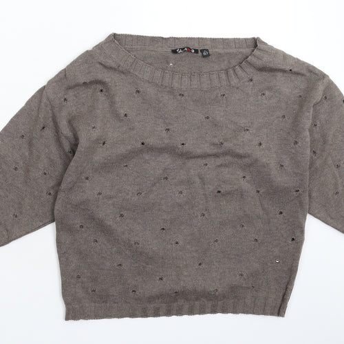 Studio Womens Grey  Knit Pullover Jumper Size 12