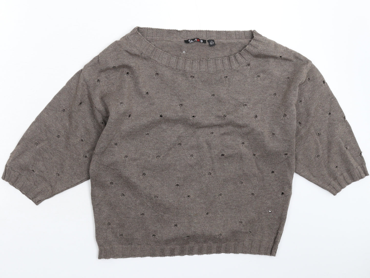 Studio Womens Grey  Knit Pullover Jumper Size 12