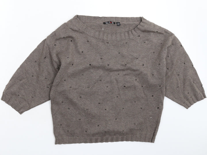 Studio Womens Grey Knit Pullover Jumper Size 12
