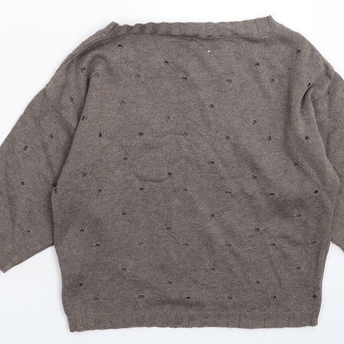 Studio Womens Grey  Knit Pullover Jumper Size 12