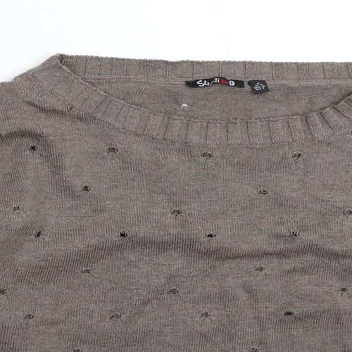 Studio Womens Grey  Knit Pullover Jumper Size 12