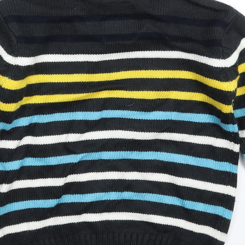 Team Spirit Boys Multicoloured Striped Knit Pullover Jumper Size 3-4 Years