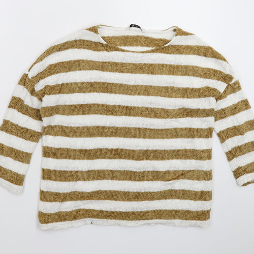 TU Womens Multicoloured Striped Knit Pullover Jumper Size 8
