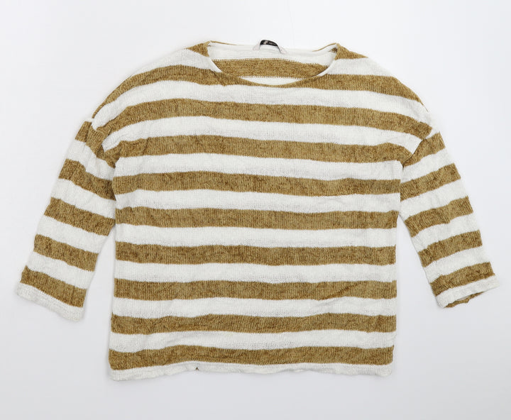 TU Womens Multicoloured Striped Knit Pullover Jumper Size 8