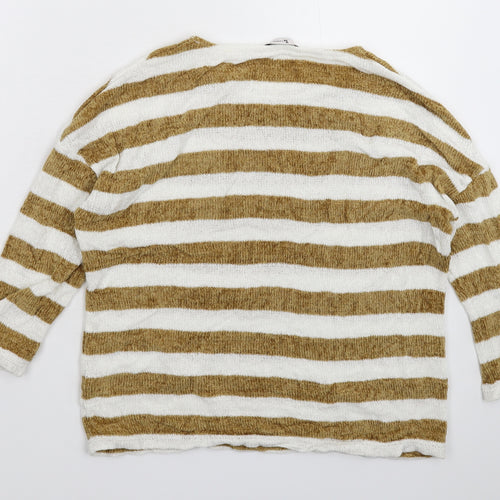TU Womens Multicoloured Striped Knit Pullover Jumper Size 8