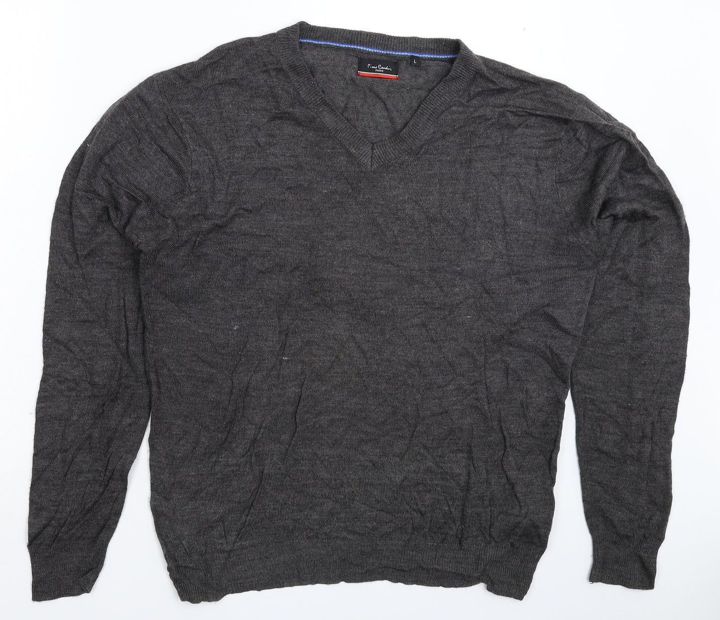 Pierre Cardin Mens Grey  Knit Pullover Jumper Size L