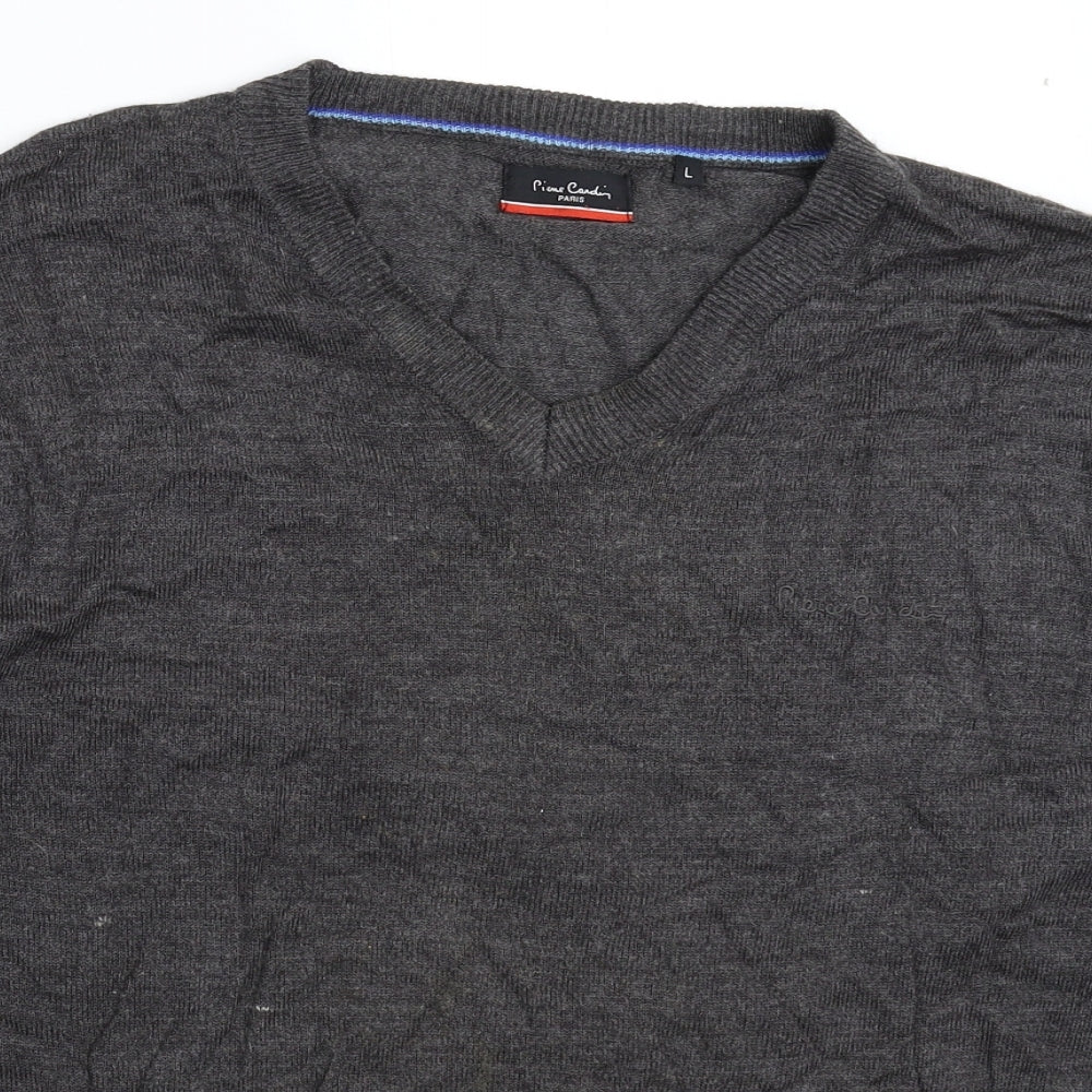 Pierre Cardin Mens Grey  Knit Pullover Jumper Size L