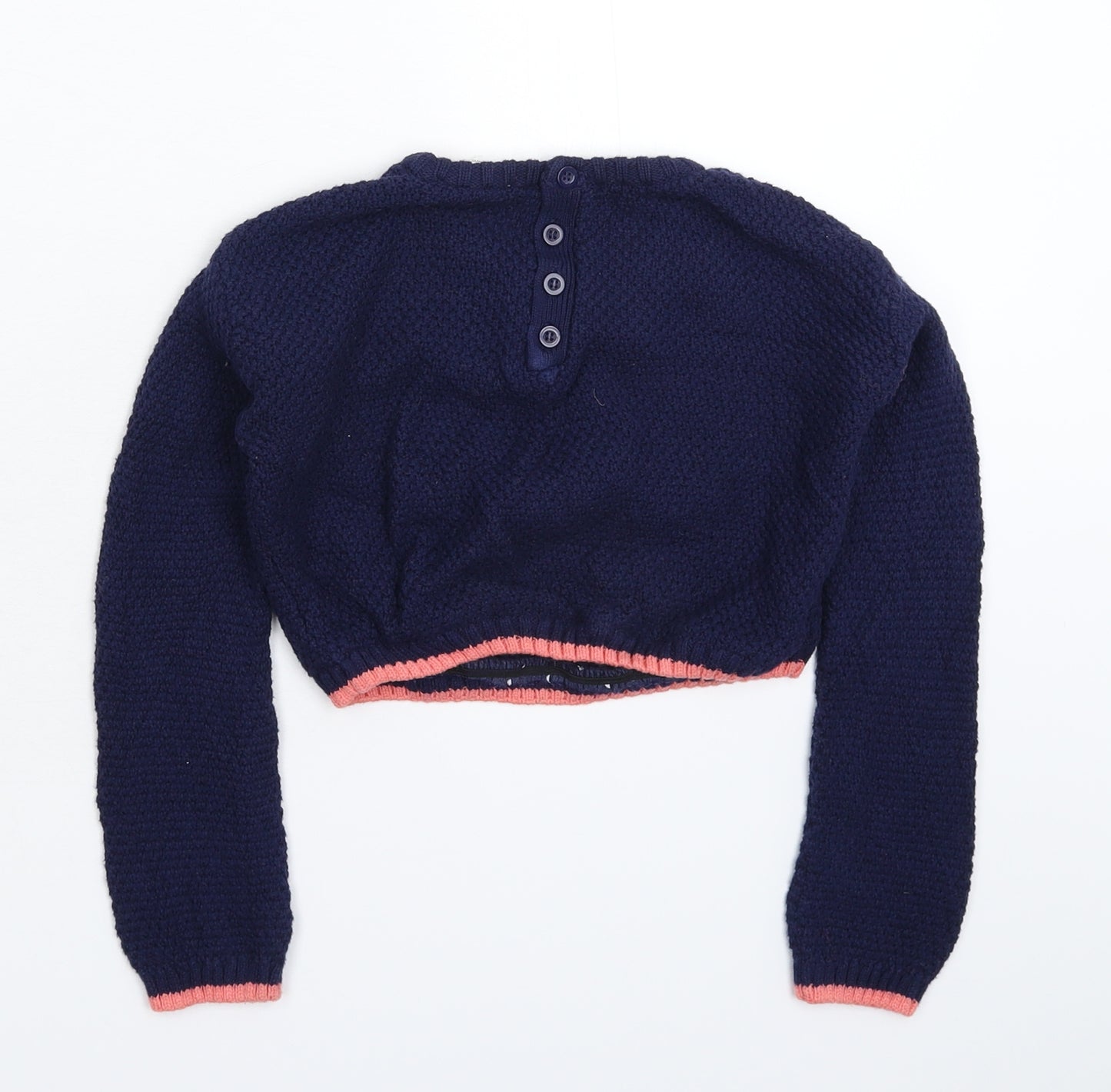 John Lewis Girls Blue  Knit Pullover Jumper Size 7 Years