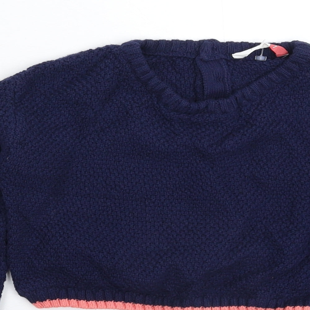 John Lewis Girls Blue  Knit Pullover Jumper Size 7 Years