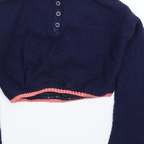 John Lewis Girls Blue  Knit Pullover Jumper Size 7 Years
