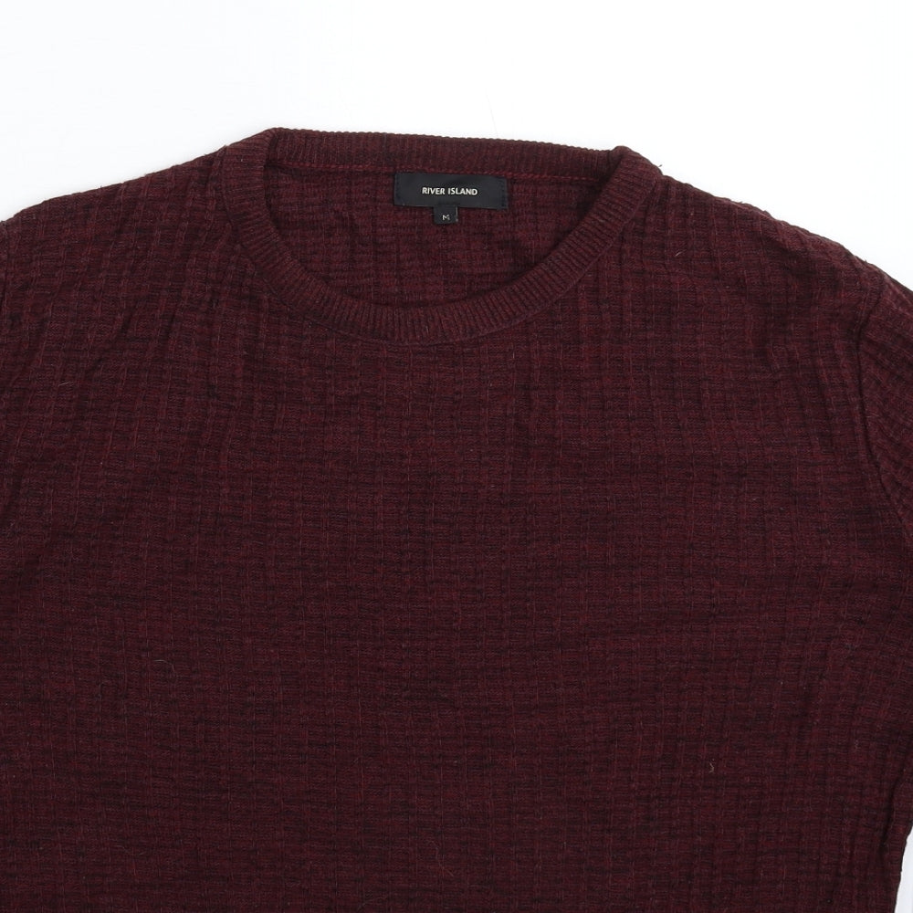 River Island Mens Brown  Knit Pullover Jumper Size M