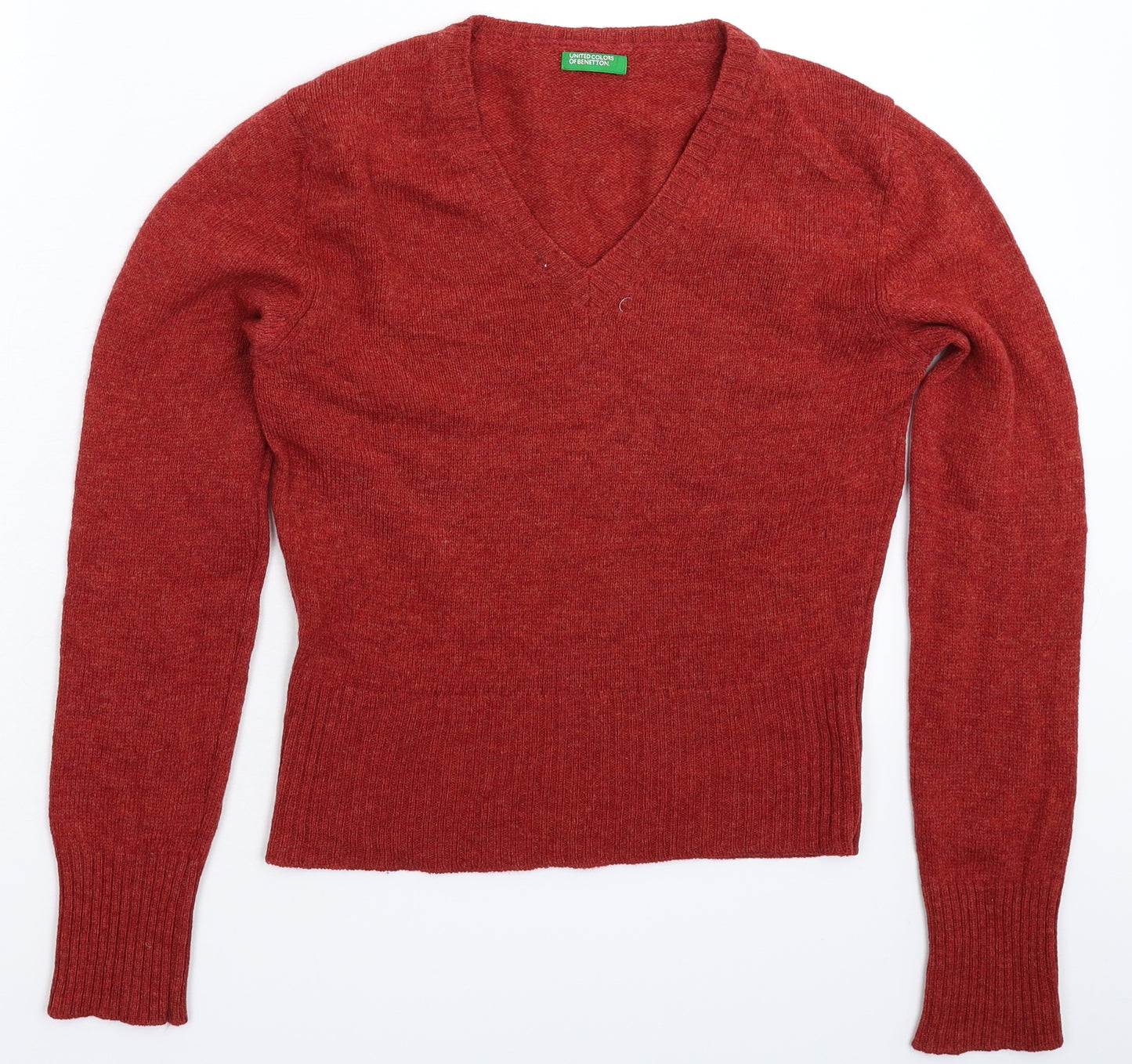 United Colors of Benetton Womens Brown  Knit Pullover Jumper Size 10